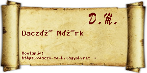Daczó Márk névjegykártya